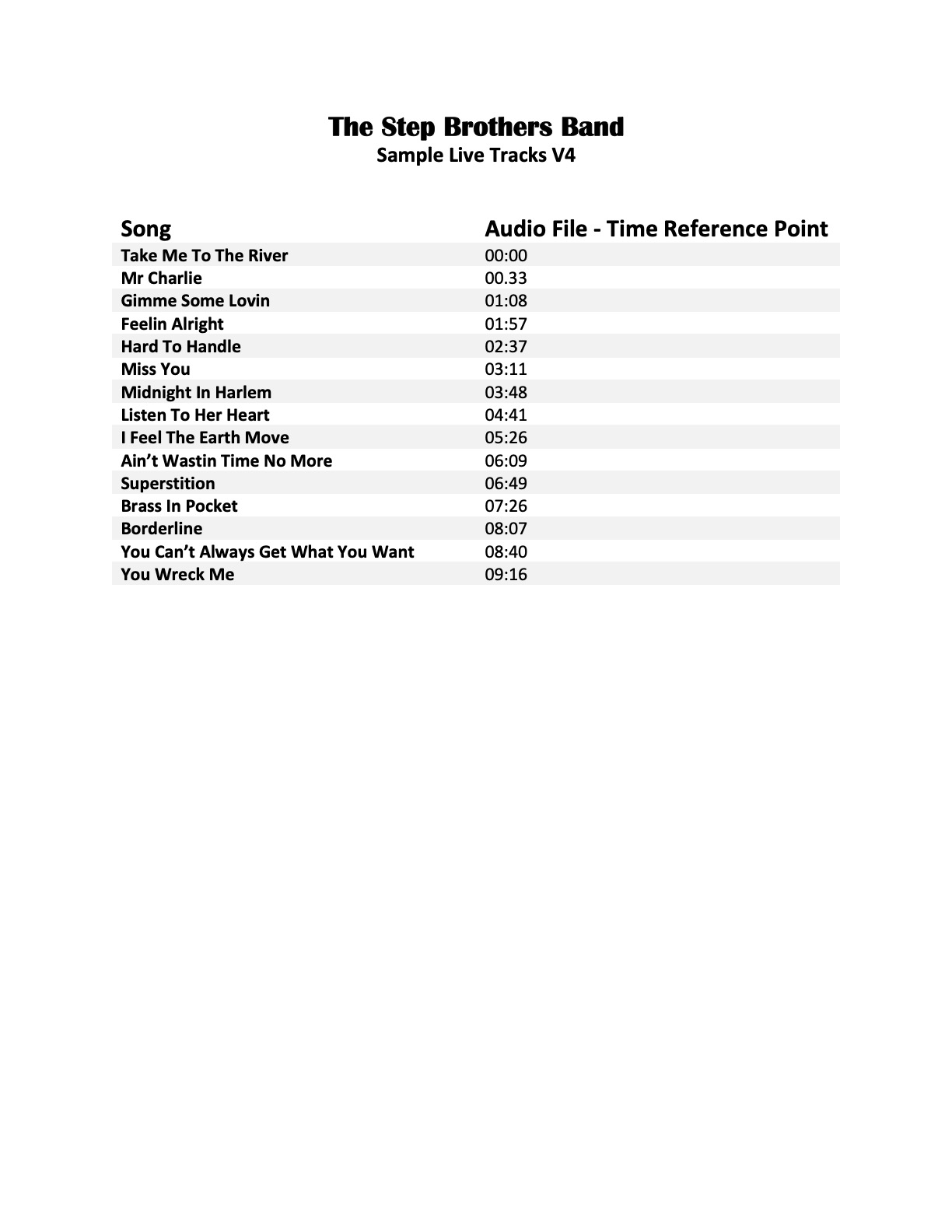 The Step Brothers Band Sample Live Music – The Step Brothers Band